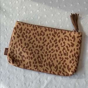 ipsy Leopard-Print Cosmetic Pouch in Tan and Brown